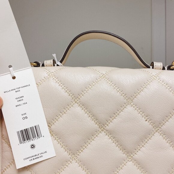 Tory Burch 153399 Willa Mini Top Handle Bag in Brie - Picture 3 of 6